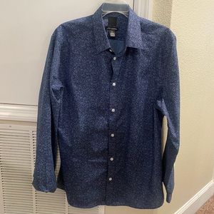 Mens dress shirt. Navy blue. H & M. Worn once. Sz L slim fit.